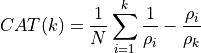 CAT(k) = \frac{1}{N} \sum_{i=1}^k \frac{1}{\rho_i} - \frac{\rho_i}{\rho_k}