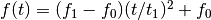 f(t) = (f_1-f_0)(t/t_1)^2 + f_0