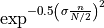 \exp^{-0.5 \left( \sigma\frac{n}{N/2} \right)^2}